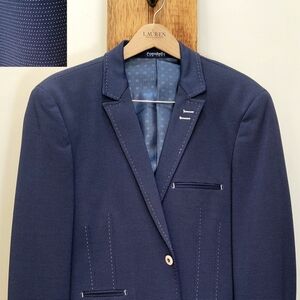 Polka Dot Navy Blazer by Portabella